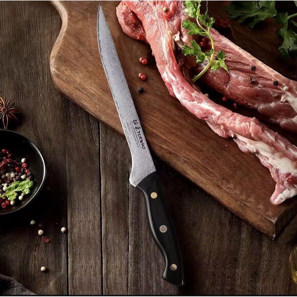 TURWHO 8" Professional Boning Knife 67 Layer Damascus Steel Sharp Cut Meat Japan - Picture 2 of 15
